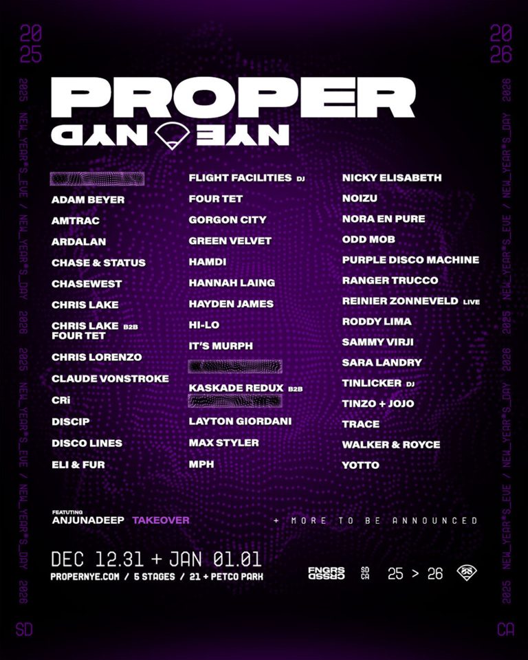 FNGRS CRSSD Announces PROPER NYE/NYD 2025 Lineup