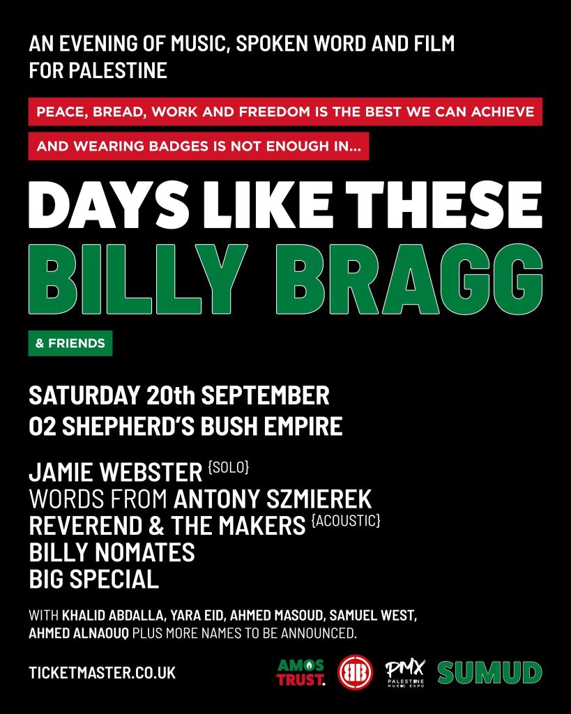 Billy Bragg releases song for Palestine "Hundred Year Hunger"