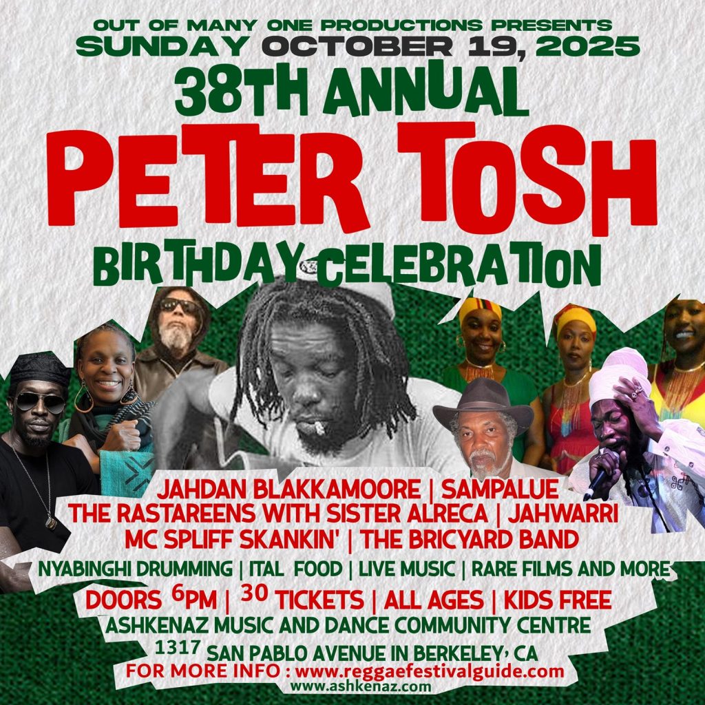 38th Annual Peter Tosh Birthday Celebration Comes to Berkeley October 19, 2025