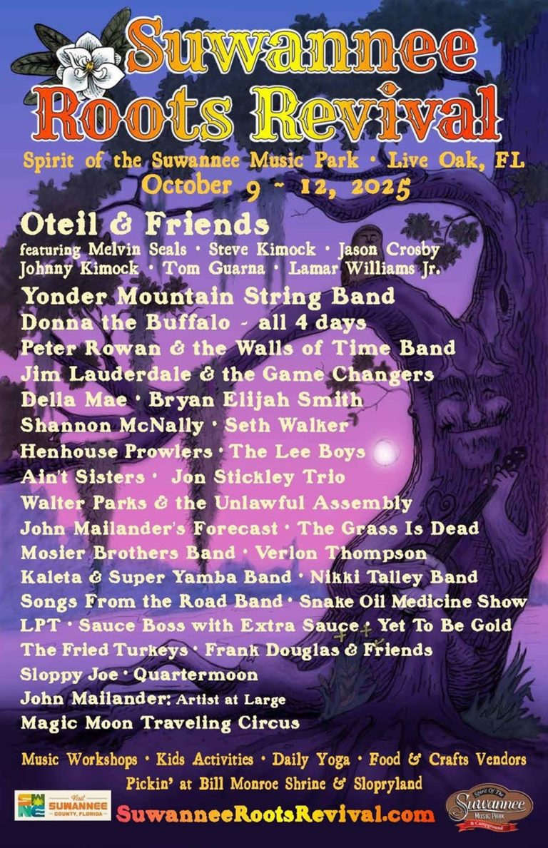 Suwannee Roots Revival Announces Daily Schedule & Unveils the 2025 Art Poster