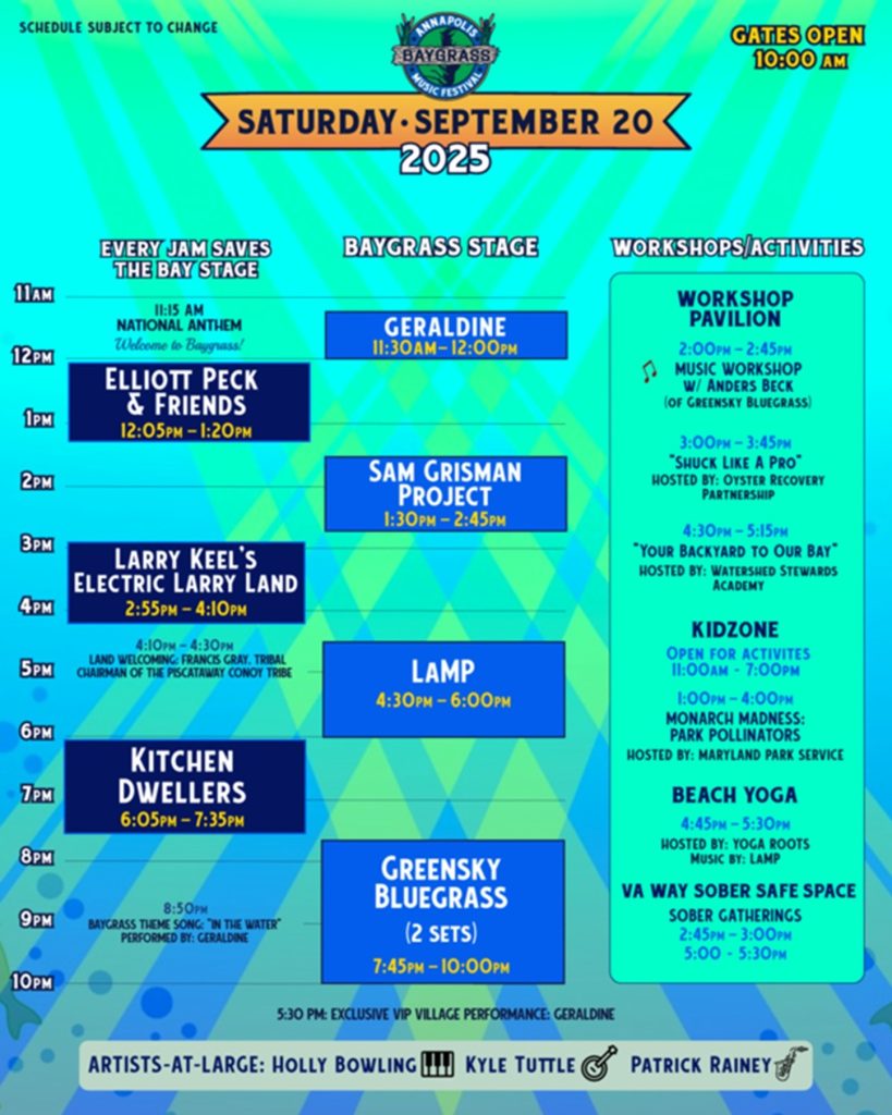 Annapolis Baygrass Music Festival Announces Schedules, Preparty, and more! Sept 20 & 21