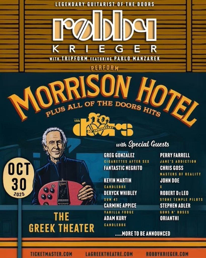 The Doors 60th Anniversary Celebration at the Greek Theatre: Robby Krieger with Perry Farrell, Greg Gonzalez, Fantastic Negrito & More