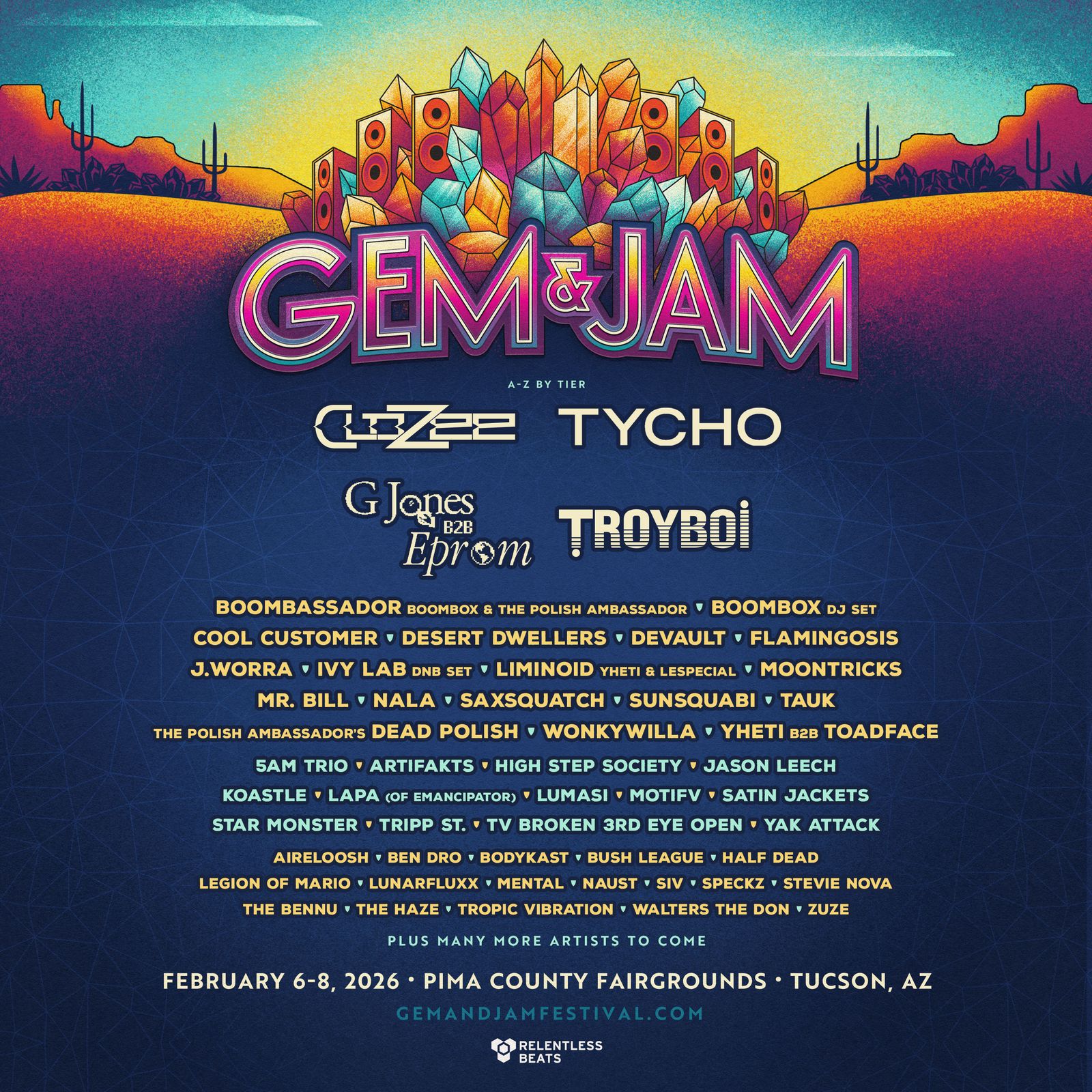 GEM & JAM RETURNS AFTER BRIEF HIATUS WITH MASSIVE 50+ ARTIST LINEUP