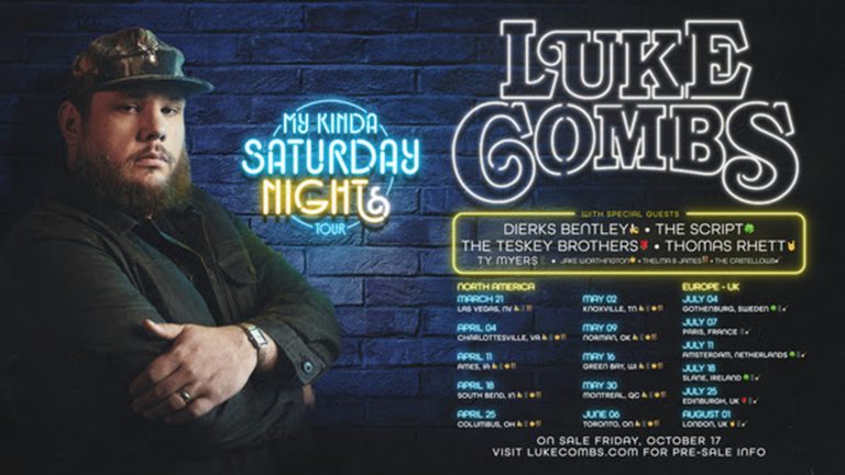 LUKE COMBS CONFIRMS MASSIVE “MY KINDA SATURDAY NIGHT TOUR” WITH STADIUM SHOWS ACROSS NORTH AMERICA AND EUROPE