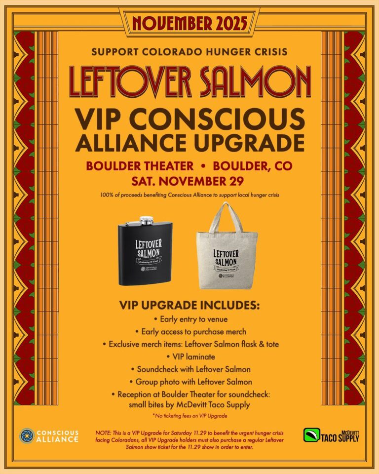 Leftover Salmon Announce VIP Thanksgiving Upgrade Benefiting Conscious Alliance