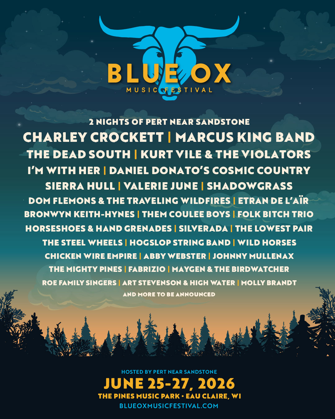 Blue Ox Music Festival Unveils 2026 Lineup Featuring Charley Crockett, Marcus King, The Dead South & More