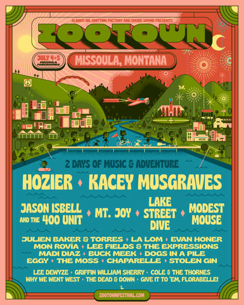 Zootown Music Festival Announces Inaugural 2025 Lineup Featuring Hozier, Kacey Musgraves & Jason Isbell