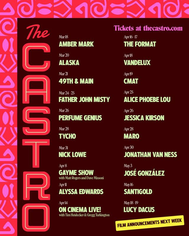 Another Planet Entertainment Announces Shows At The Castro Theatre For 2026