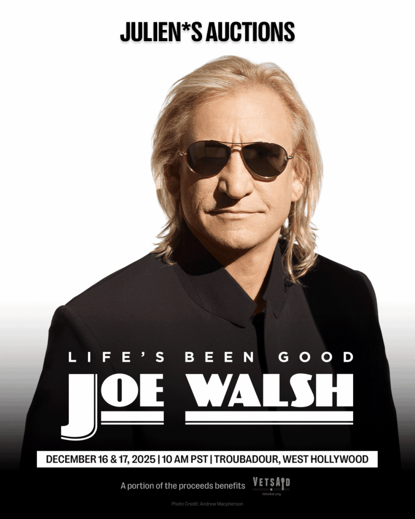 Music Icon JOE WALSH Announces His First Ever Auction – Portion of the Proceeds to Benefit Veterans