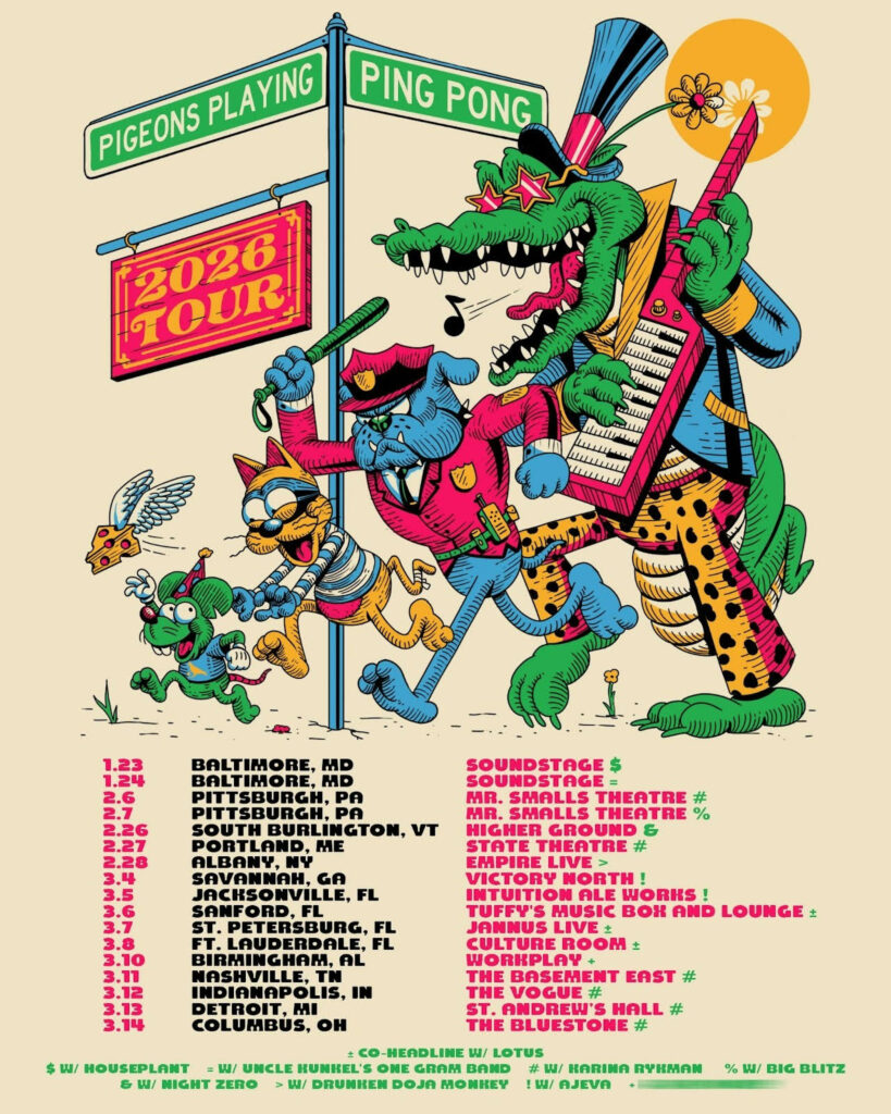 PIGEONS PLAYING PING PONG EXPAND 2026 TOUR WITH EAST COAST AND MIDWEST DATES