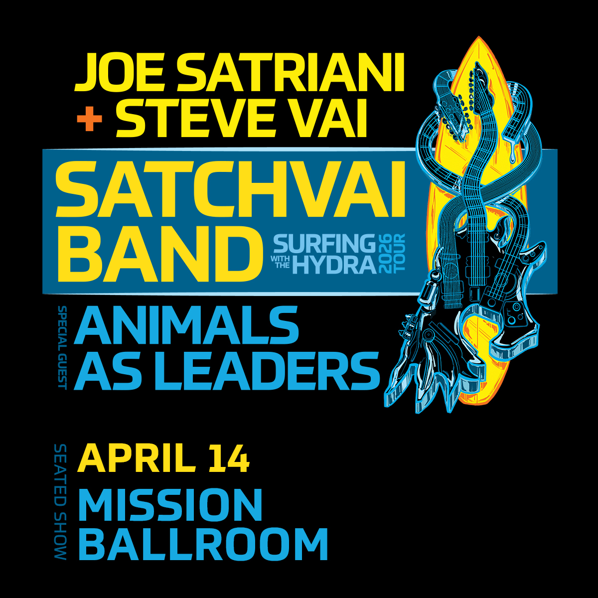 Joe Satriani and Steve Vai are bringing their electrifying SATCHVAI Band to the United States
